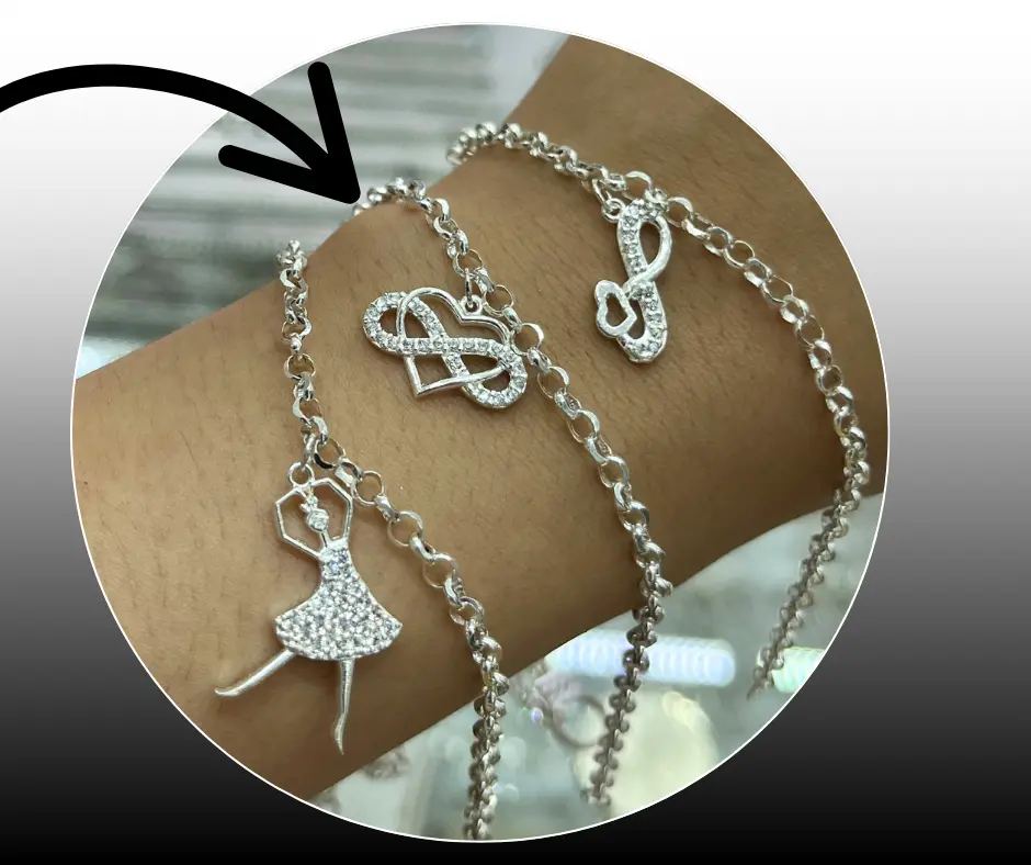 Pulsera_Corazón con infinito tejido cadena g 19 cm