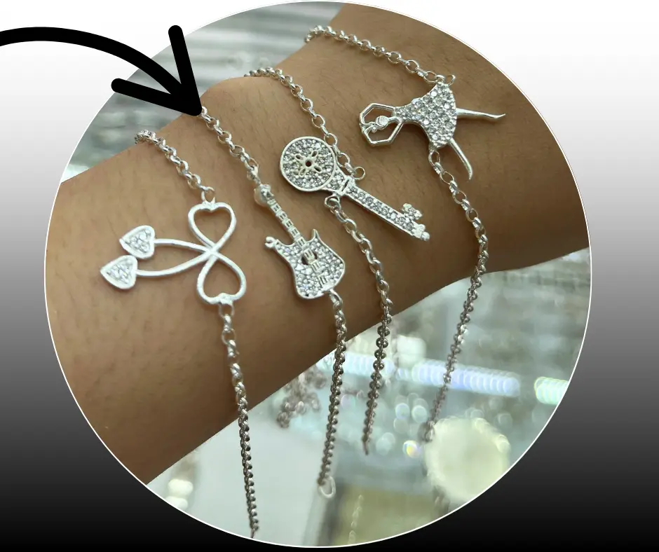 Pulsera_ Guitarra eléctrica tejido cadena ch 19 cm