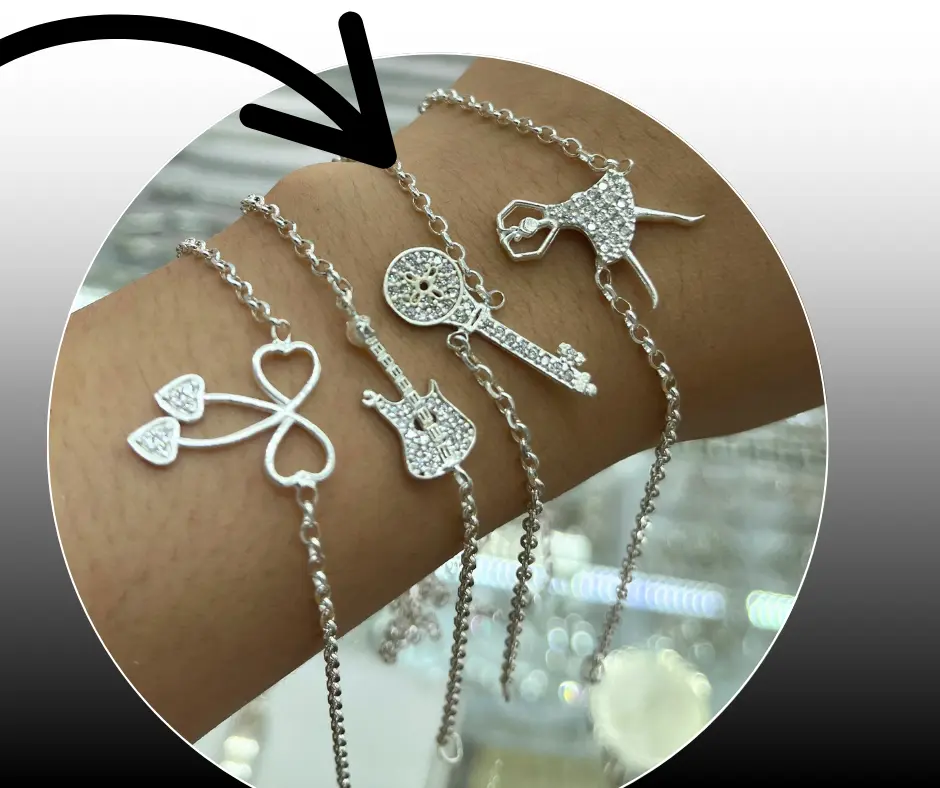 [PUL-1189] Pulsera_Llave antigua tejido cadena ch 19 cm