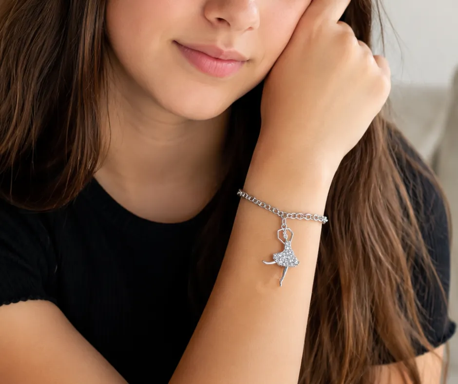 [PUL-1167] Pulsera_ Bailarina tejido cadena ch 19 cm