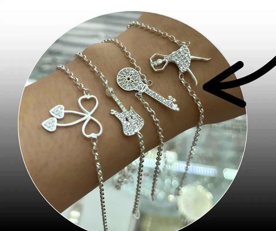 [PUL-1167] Pulsera_ Bailarina tejido cadena ch 19 cm