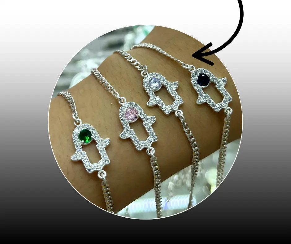 [PUL-1190] Pulsera_Mano de Fátima 19 cm Azul marino