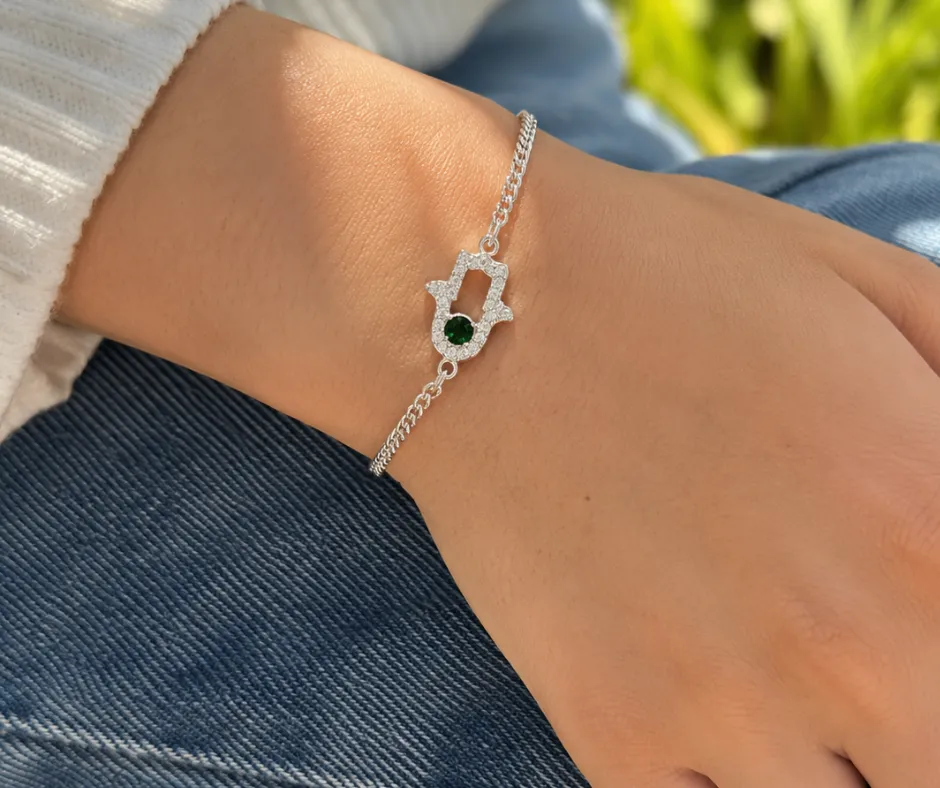 [PUL-1191] Pulsera_Mano de Fátima 19 cm Verde