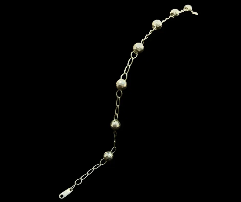 [PUL-1165] Pulsera / Tobillera de Bolas Diamantadas (23 cm)