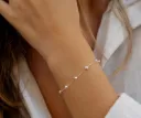 Pulsera / Tobillera de Bolas Diamantadas (23 cm)