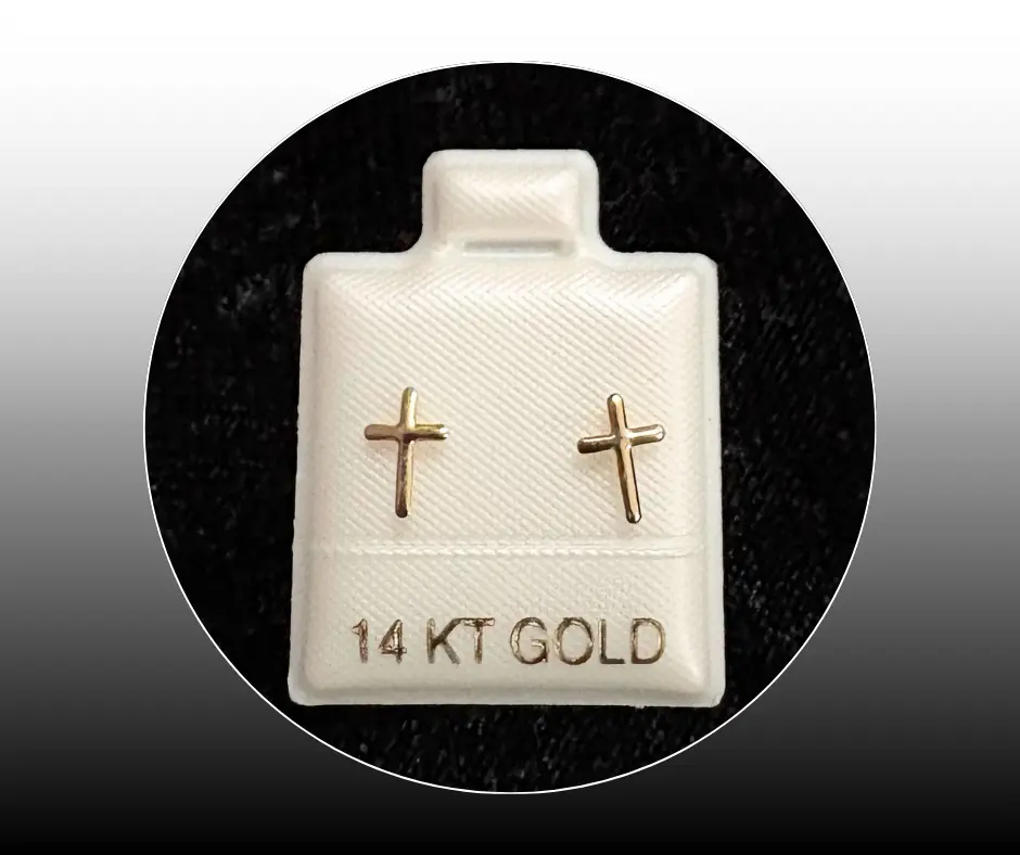 [BRO-372] Broquel_Oro 14K_Cruz lisa