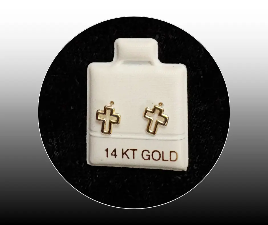 [BRO-374] Broquel_Oro 14K_Cruz silueta