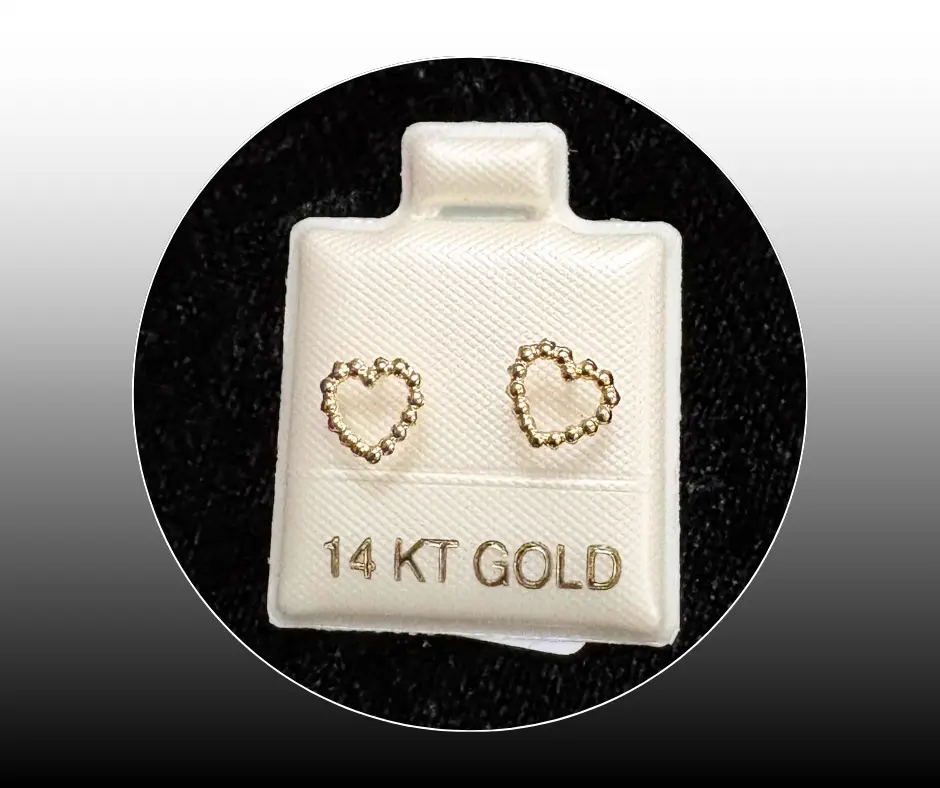[BRO-369] Broquel_Oro 14K_Corazón puntos