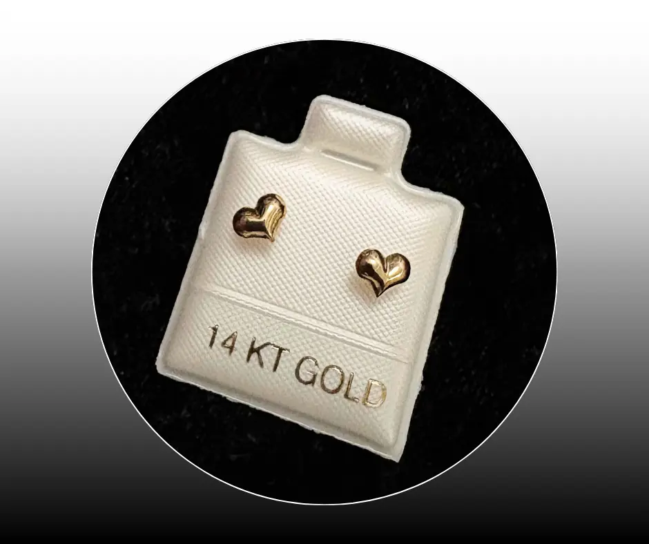 [BRO-366] Broquel_Oro 14K_Corazón Bombeado