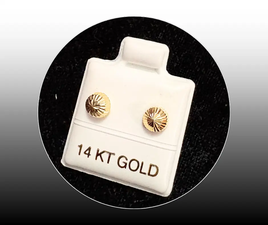 [BRO-380] Broquel_Oro 14K_Hongo lineal