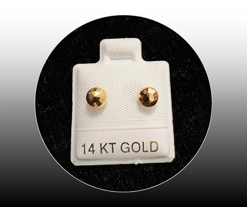 [BRO-381] Broquel_Oro 14K_Hongo martillado