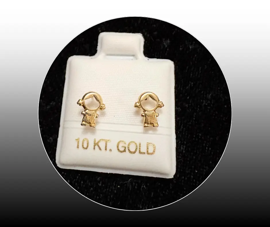 [BRO-362] Broquel_Oro 10K_Niña silueta