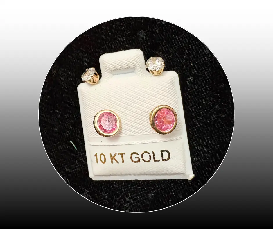 [BRO-364] Broquel_Oro 10K_Teléfono circonia blanca & rosa