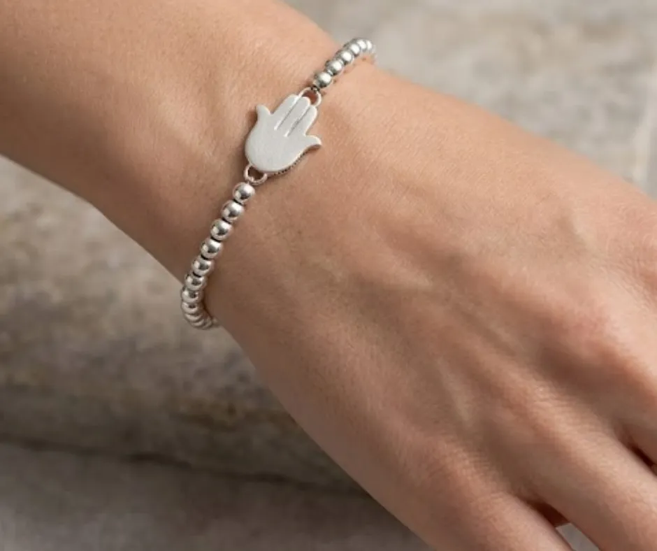 [PUL-1156] Pulsera flexible bolitas con dije de mano