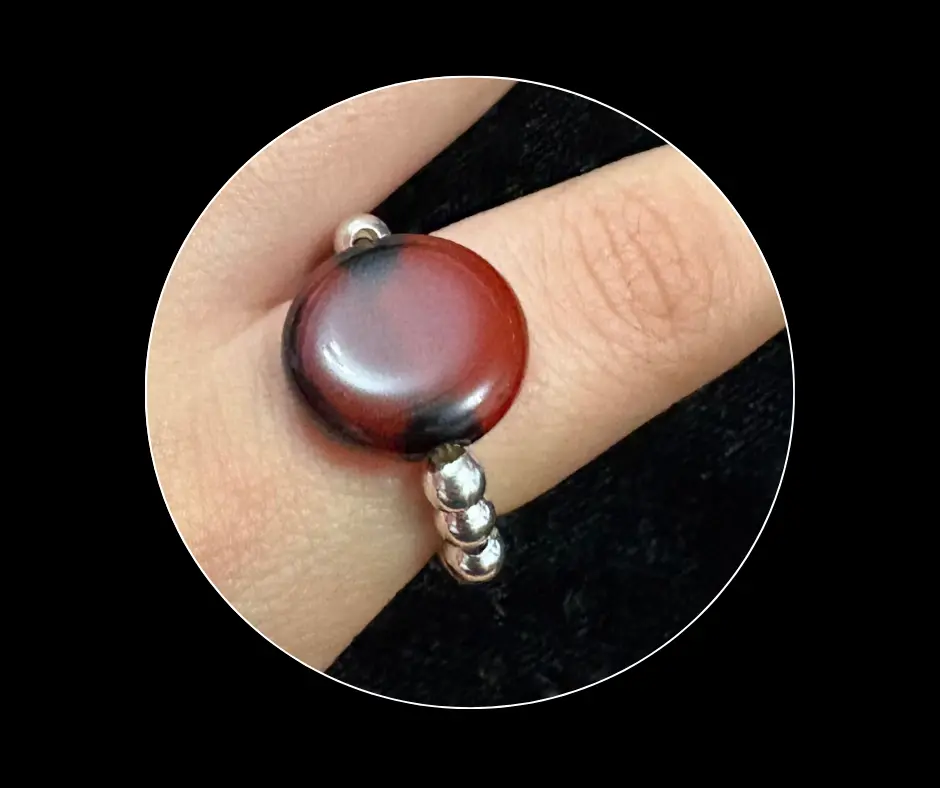 [ANI-153] Anillo_flexible_bolas_Protección_Piedra miel