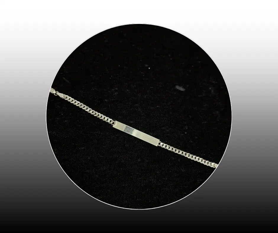 [PUL-1225] Pulso con placa_Cubano Lisa_4 mm