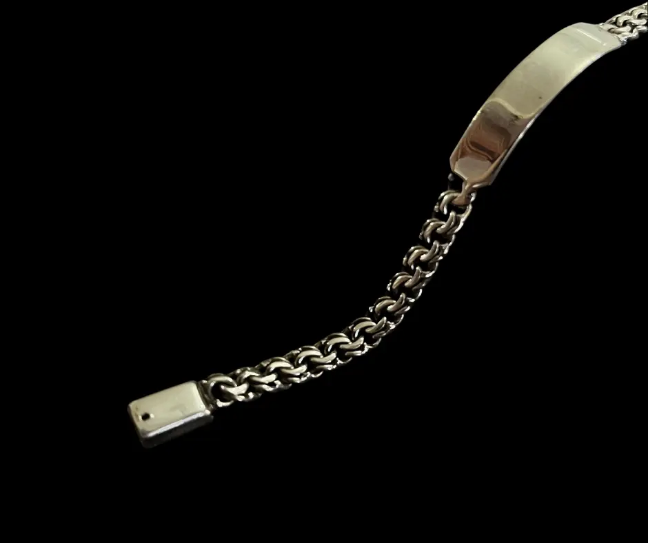 [PUL-1231] Pulso tejido Chino con placa_infantil 2mm, 13 cm