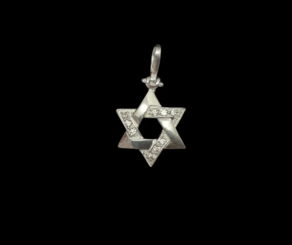 [EST-978] Estrella de David_circonia incrustada_2 cm