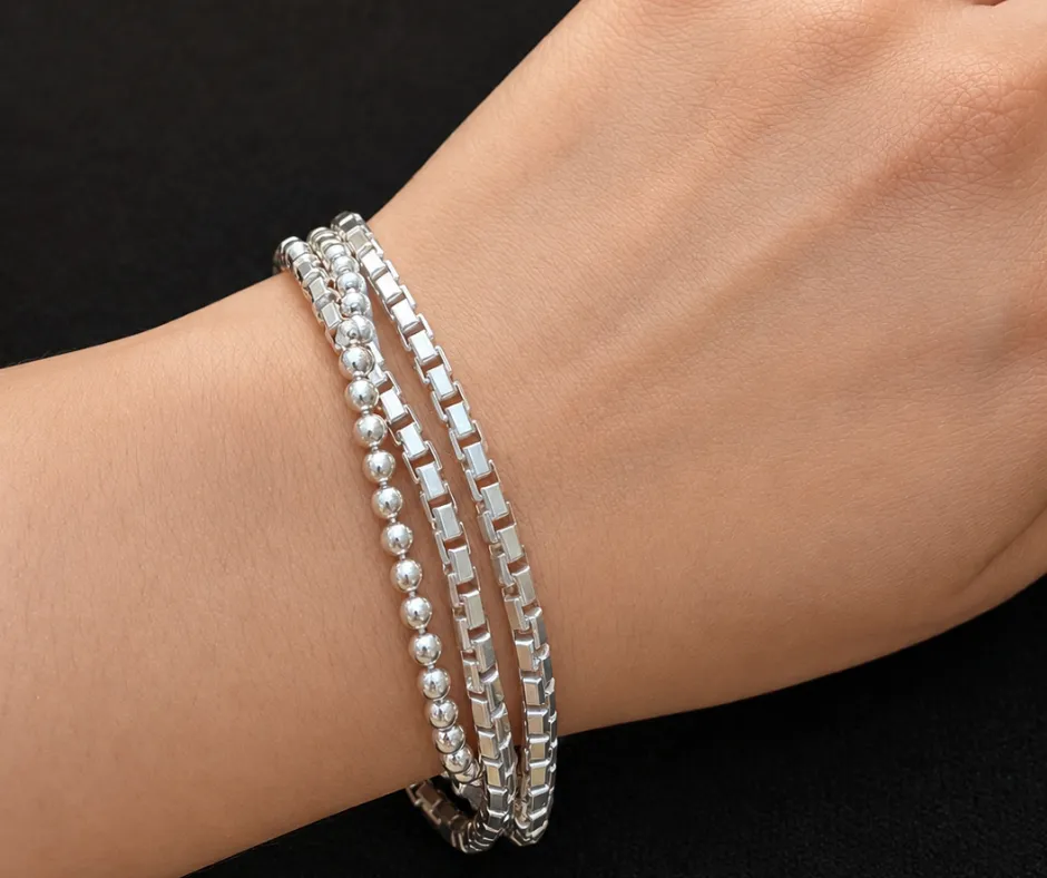 Pulsera_ Trenza suelta tejido Toretto en tubo & militar, 19 cm