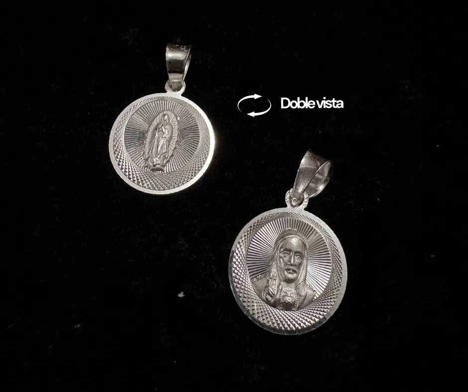 [VIR-1302] Virgen de Guadalupe & Rostro de Jesús (Doble vista) 3D_ Diámetro 1.5 cm CH