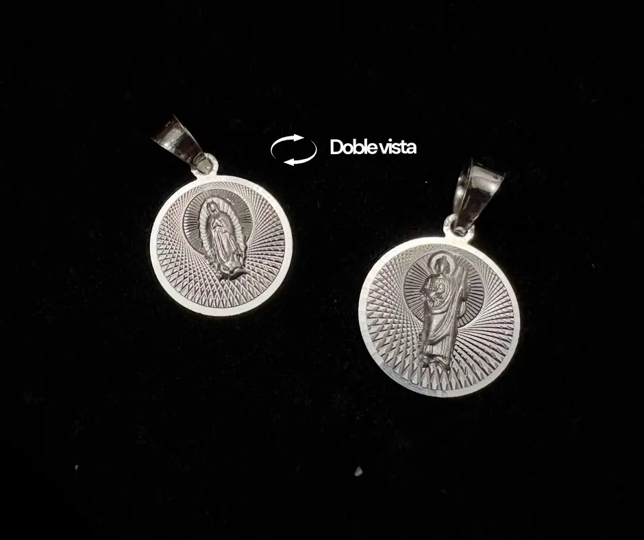 [VIR-1307] Virgen de Guadalupe & San Judas Tadeo (Doble vista) 3D_ Diámetro 2 cm M
