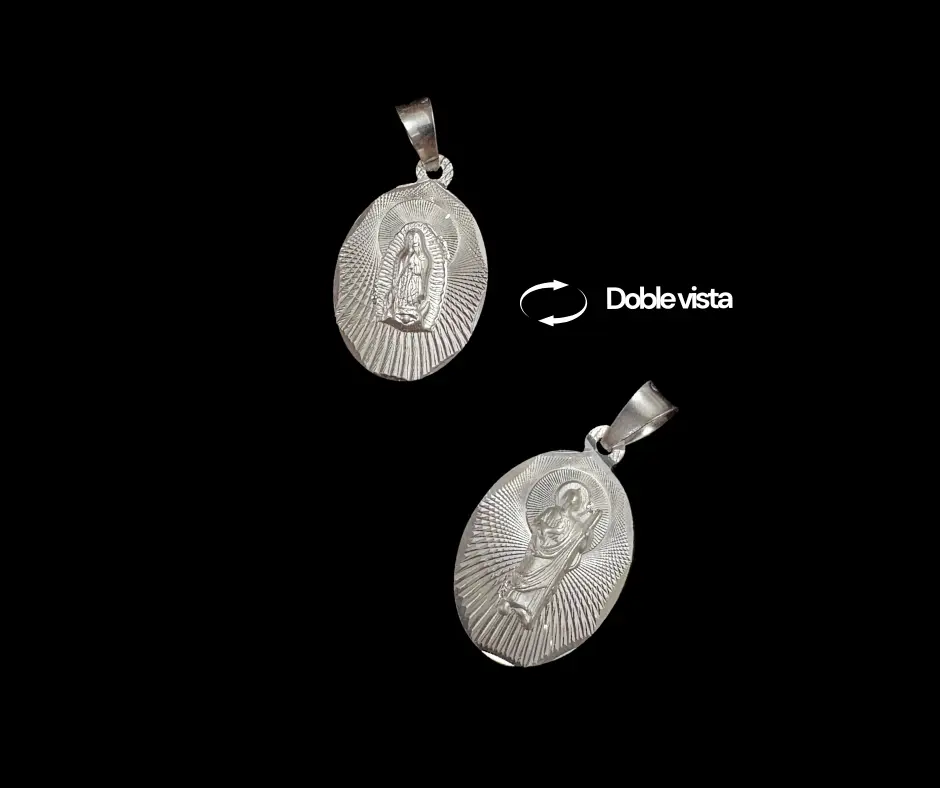 [VIR-1310] Virgen de Guadalupe & San Judas Tadeo (Doble vista) 3D_Ovalada _ 3 cm