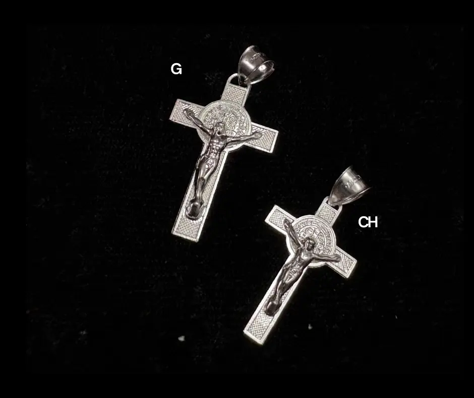 [CRU-656] Cruz de San Benito con Cristo_ 3.5 cm G