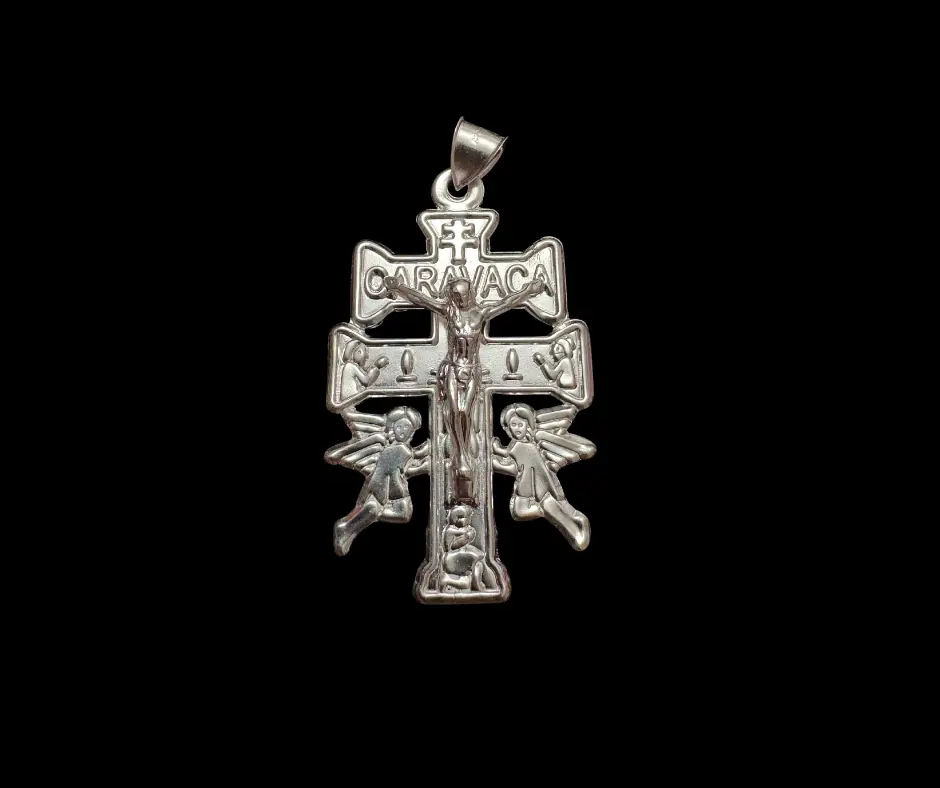 [CRU-633] Cruz Caravaca_con cristo_M_ 4 cm