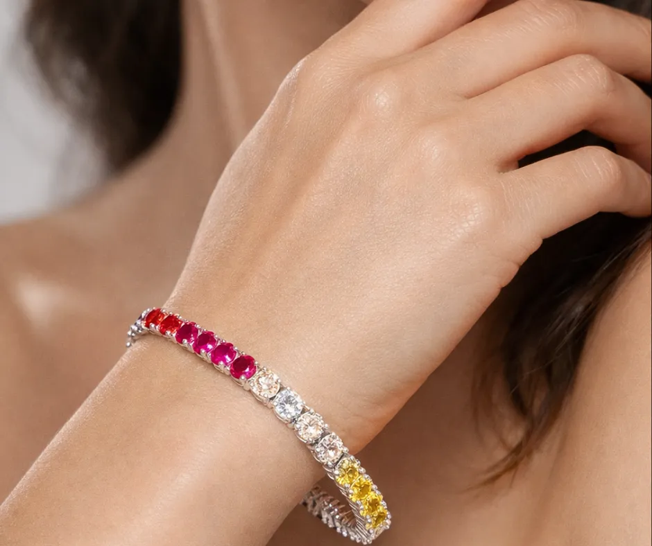 Pulsera_Tenis_Circonias multicolor_G 3mm (16 cm)