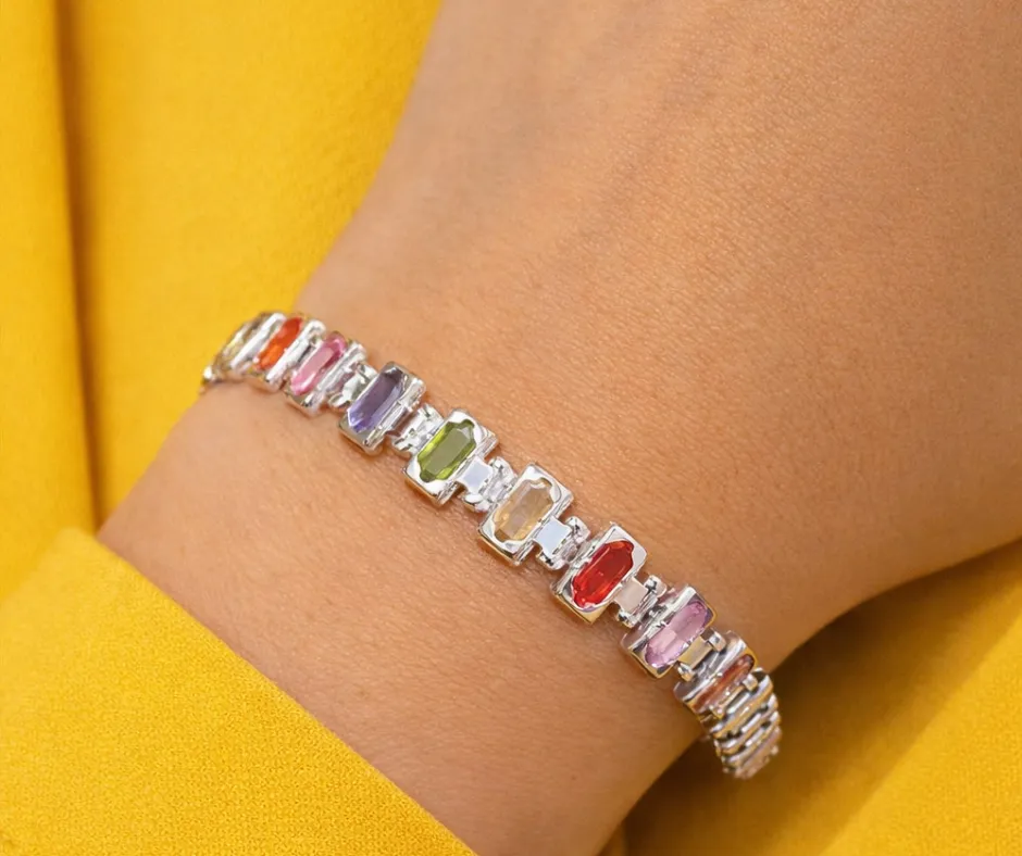 Pulsera mosaico multicolor ajustable