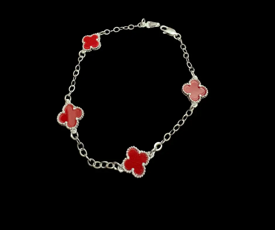 Pulsera van cleef rojo ajustable