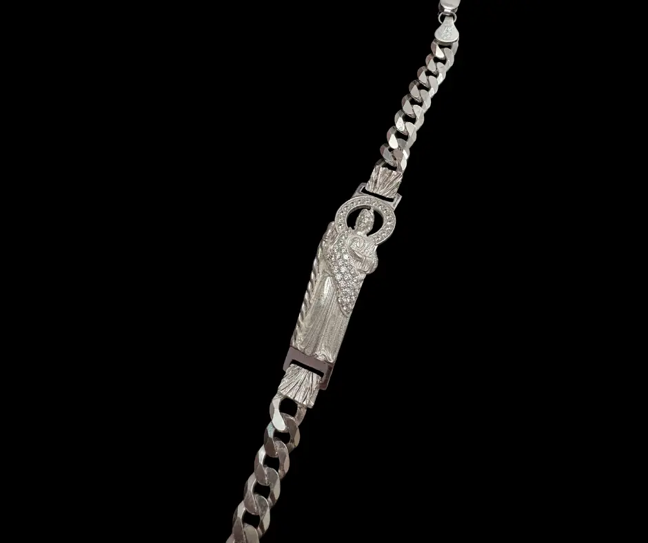 [PUL-1205] Pulso barbado tono mate San Judas Tadeo 19 cm