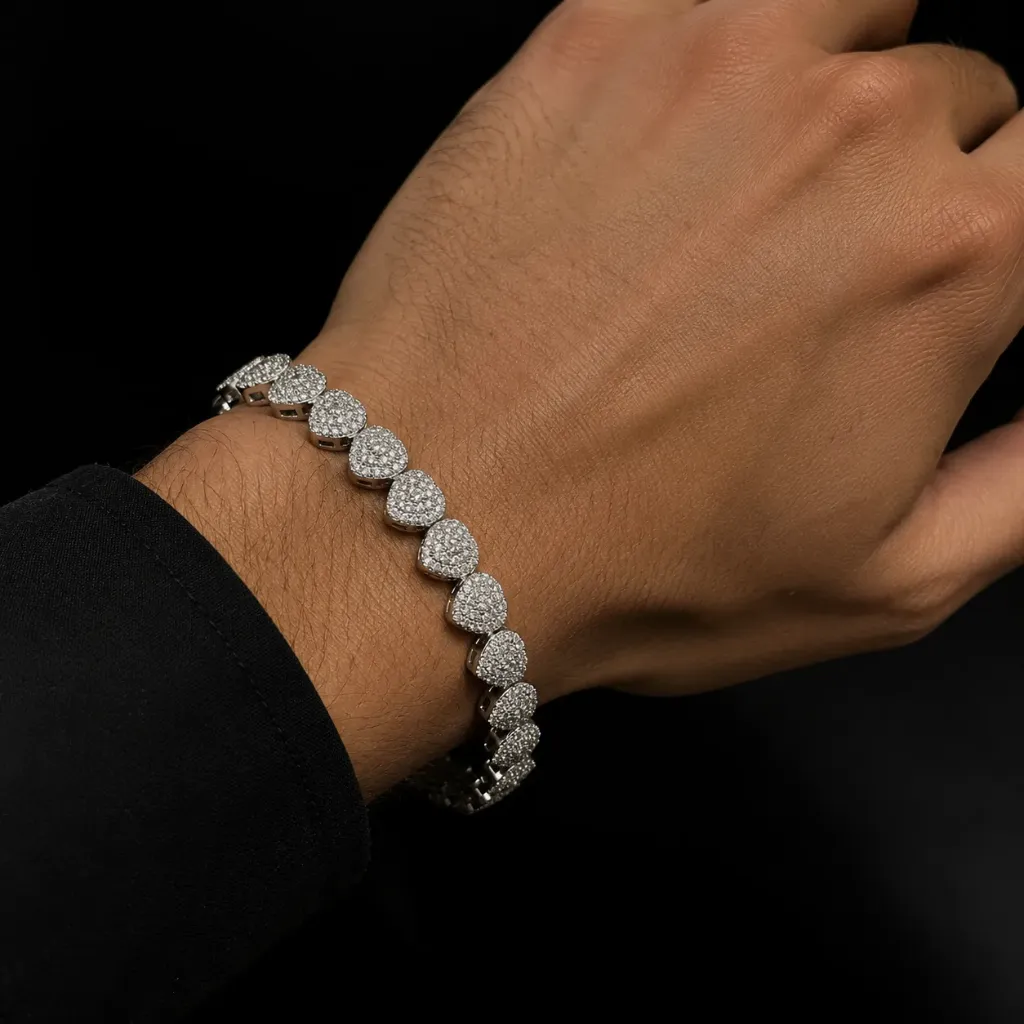 [CIR-0124] Circonia incrustada_Pulsera corazones 21 cm
