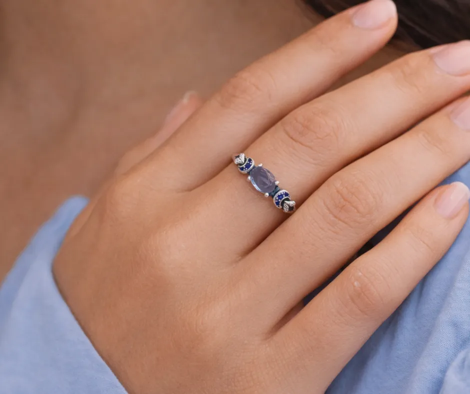 Anillo pandora_ disney princess_circonia incrustada_Azul (ANI-72)