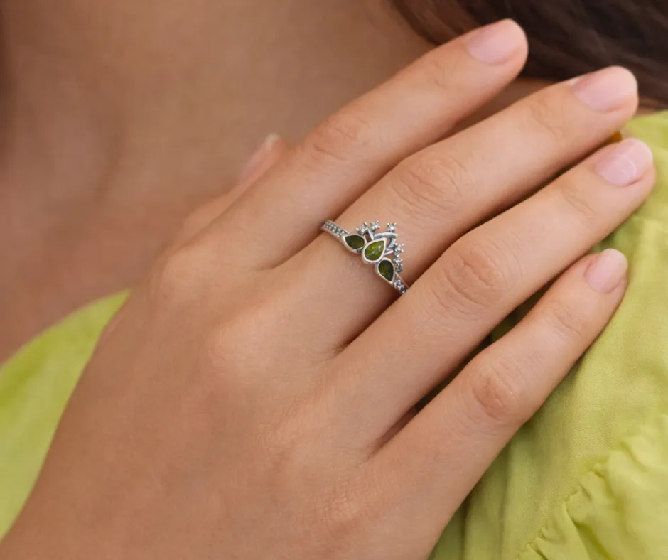 Anillo pandora_ disney princess_circonia incrustada_Verde (ANI-74)
