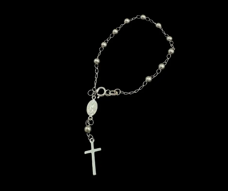 [MIS-1072] Misterio bola lisa Virgen de Guadalupe con cruz cuadrada lisa