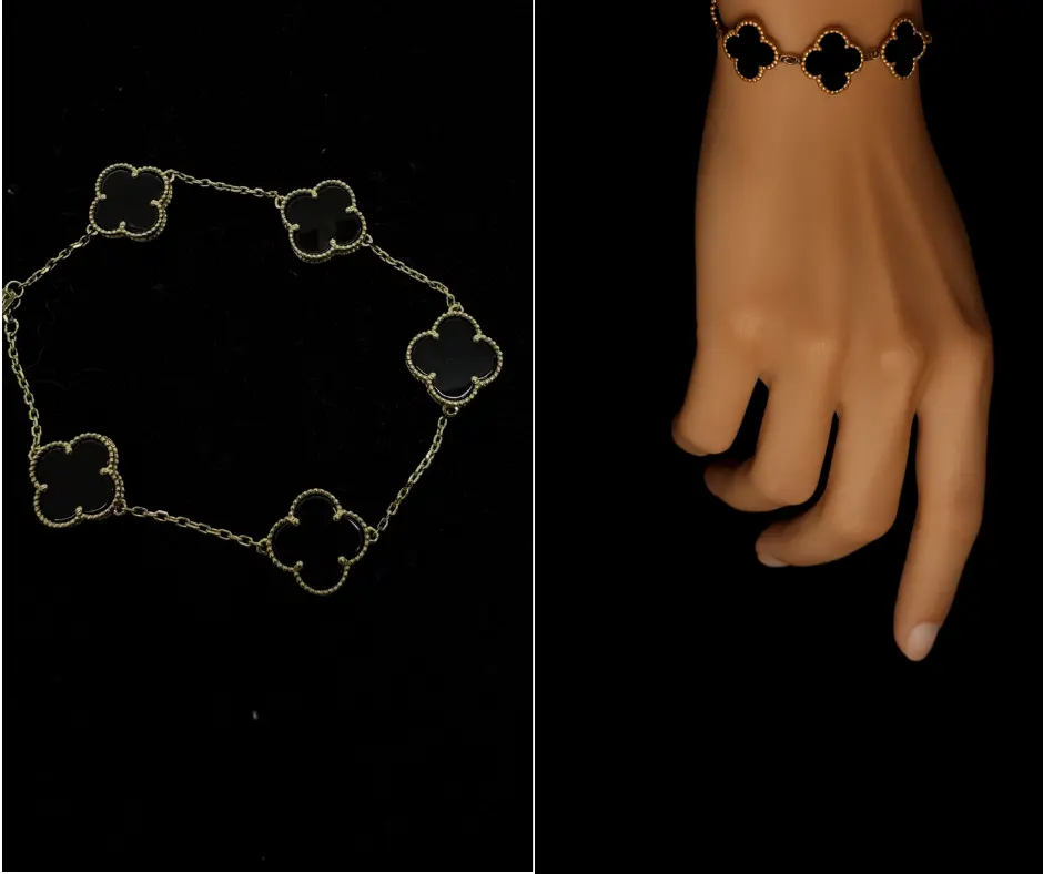 Pulsera 10 K Van cleef negro