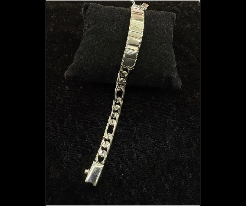 Esclava con placa Cartier diamantada (Broche doble seguro) 21 cm 8mm