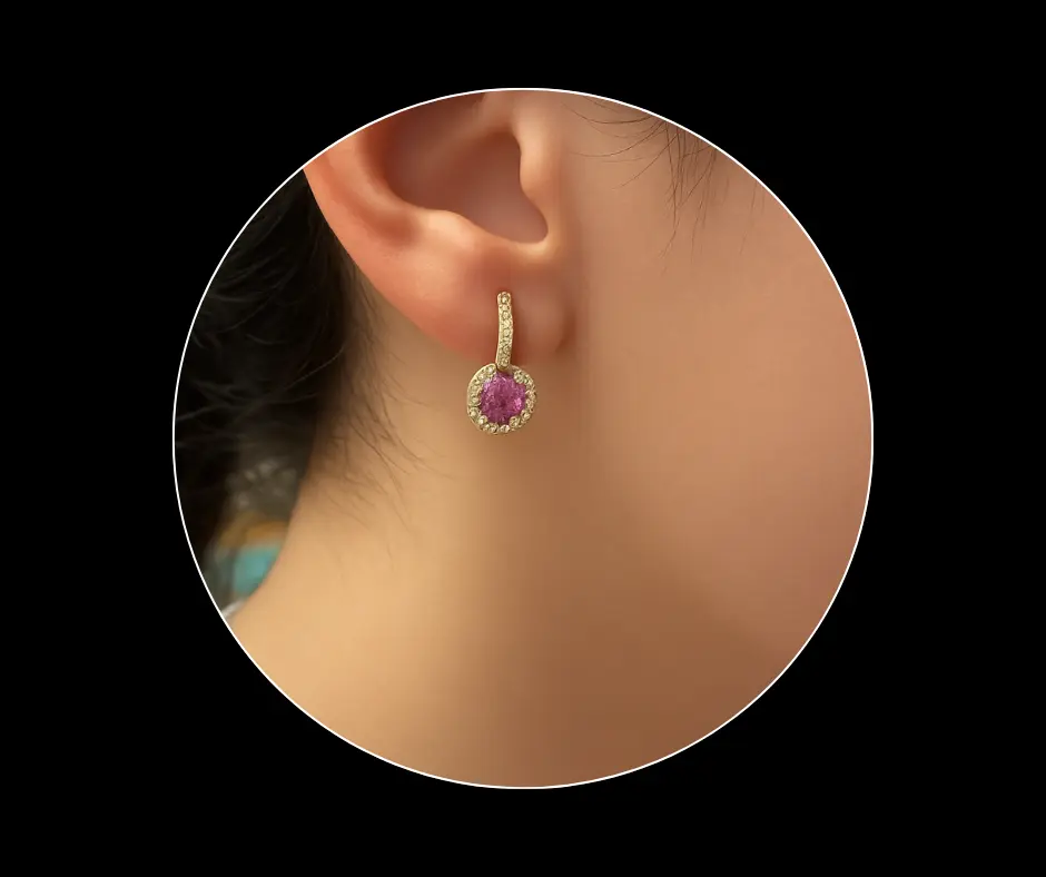 Aretes brillo rosa