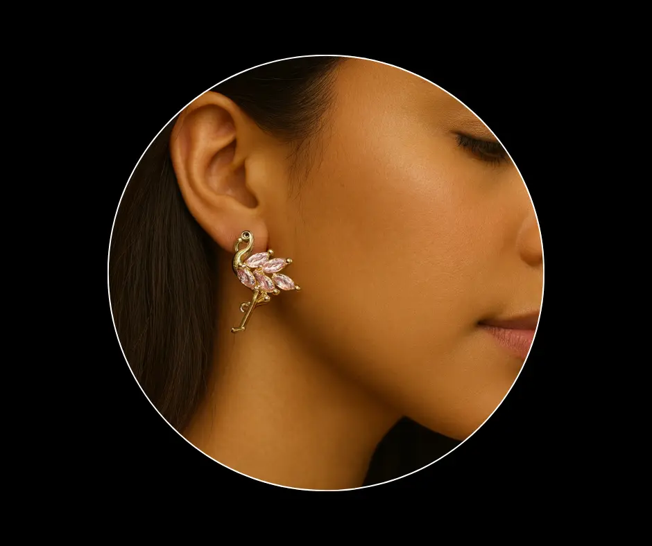 [ARE-237] Aretes rosa flamingo