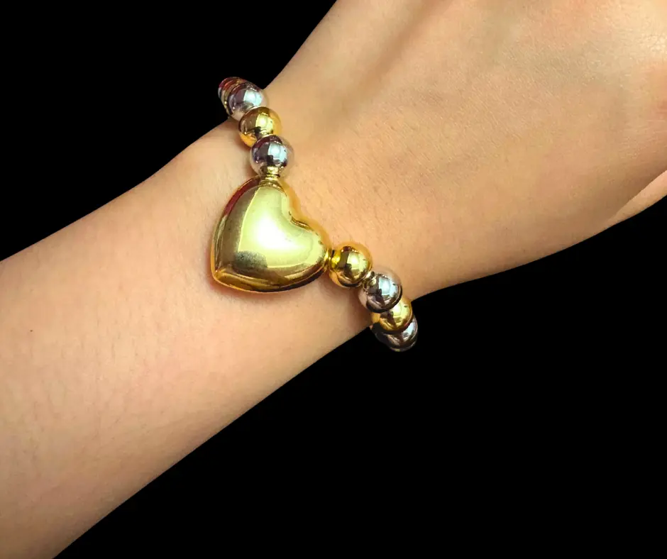 [PUL-1132] Pulsera bolitas corazón mix
