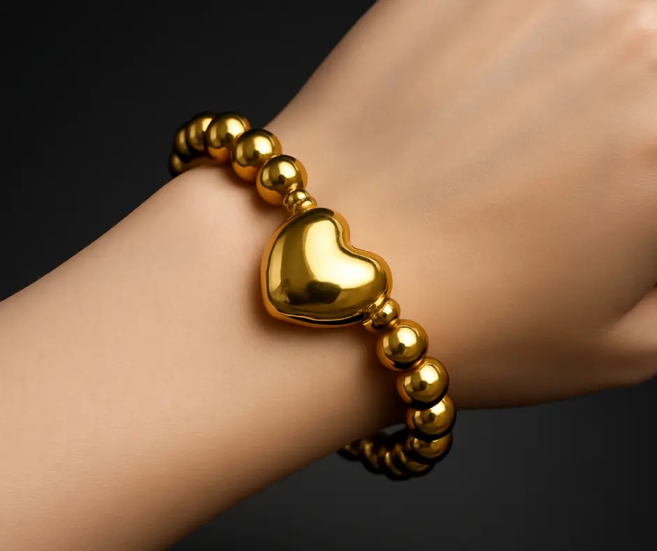 Pulsera bolitas corazón
