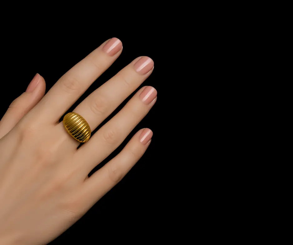 Anillo chunky líneas