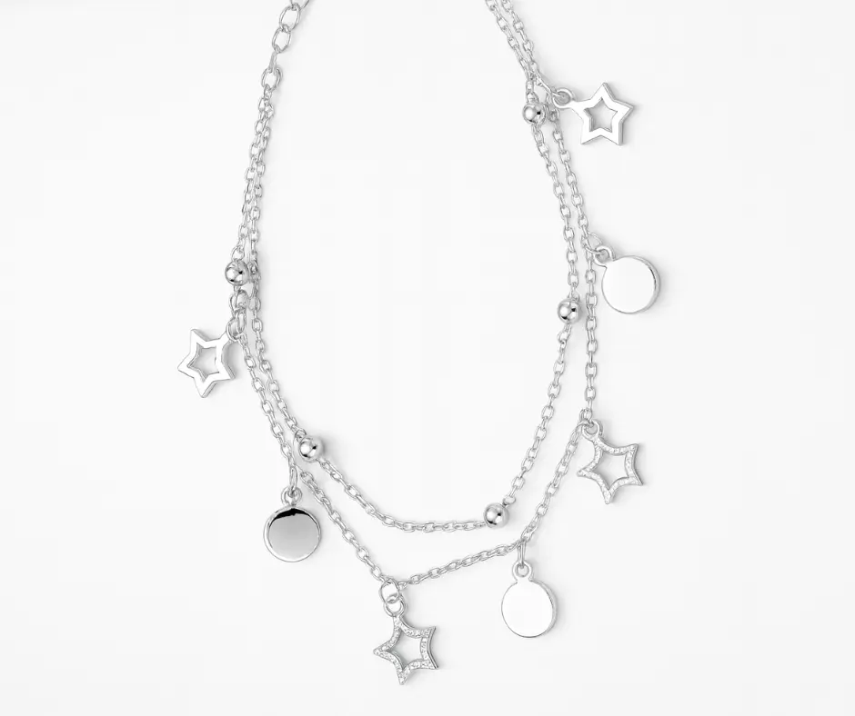 [PUL-1144] Pulsera circonia incrustada, estrellas ojo turco (ajustable)