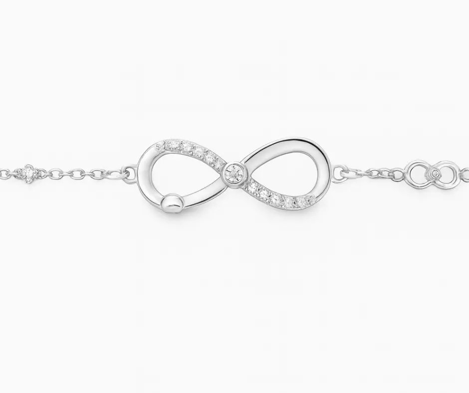 [PUL-1149] Pulsera circonia incrustada, infinito corazoncito (ajustable)