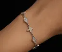 Pulsera circonia incrustada, estrella en radiación rombo (ajustable)