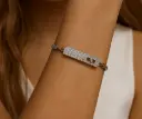 Pulsera circonia incrustada, placa (ajustable)