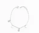 Pulsera circonia incrustada, esferas tejido grano de café (ajustable)