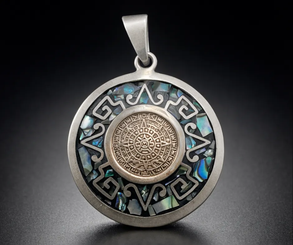 [CAL-529] Calendario Azteca_Ópalo Centro Radiación (Diámetro 4 cm)