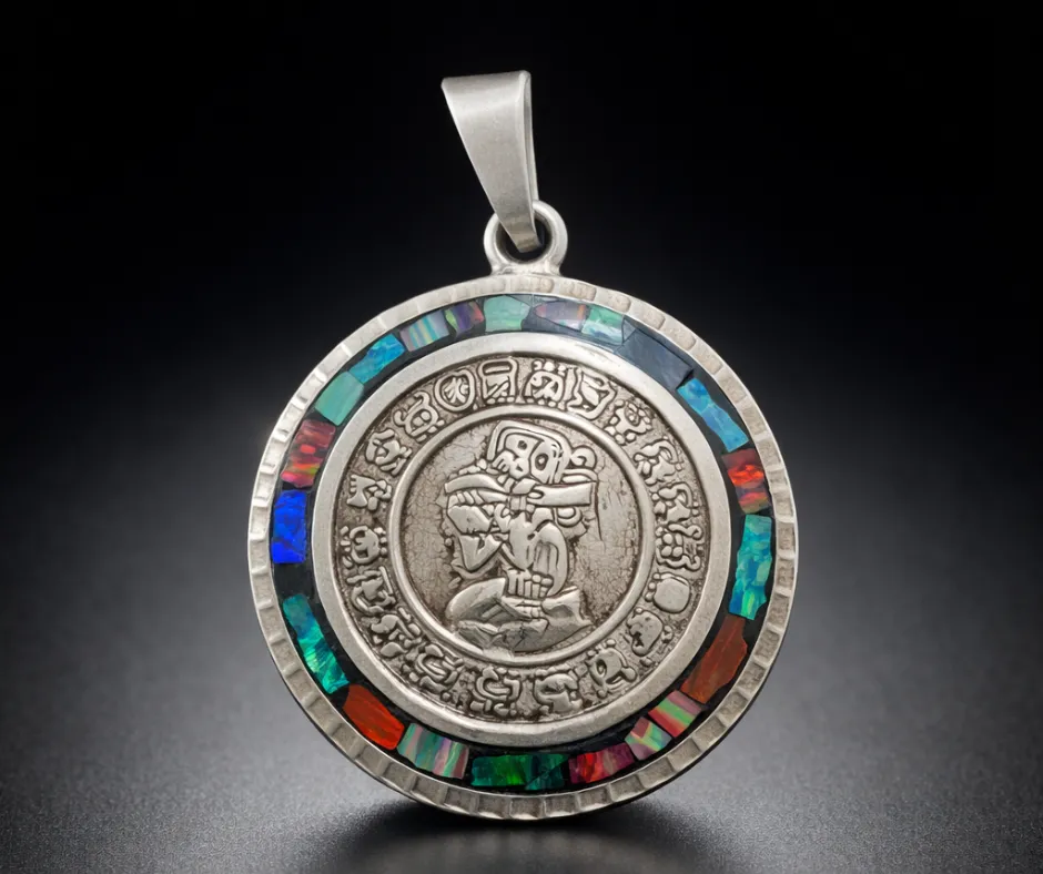 [CAL-521] Calendario Azteca_Tonatiuh  (Piedra del Sol) Mosaico (Diámetro 3.5 cm)